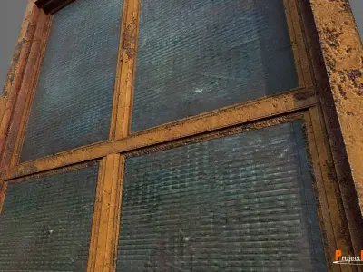 Window Old Factory LowPoly-Version 03 Low-poly 3D model