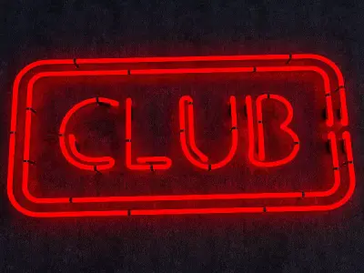 Club Neon Sign Low-poly 3D model