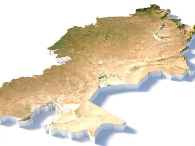 Kazakhstan Terrain Country 3D model