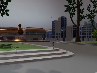 Mars Colony Low-poly 3D model