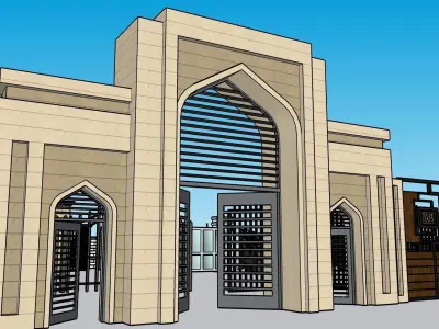 Modern Gates collection Low-poly 3D model Low-poly 3D model