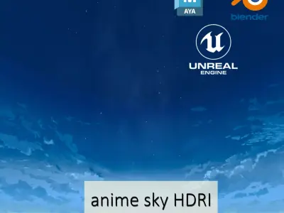 Anime sky HDRI blue sky 3D model