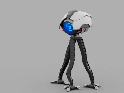 3-leg Robot rigged - animated character 3D model