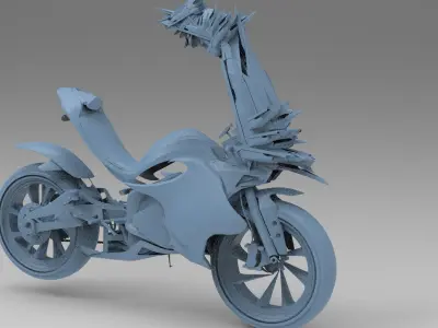 Cyberpunk dragon bike 6 3D model