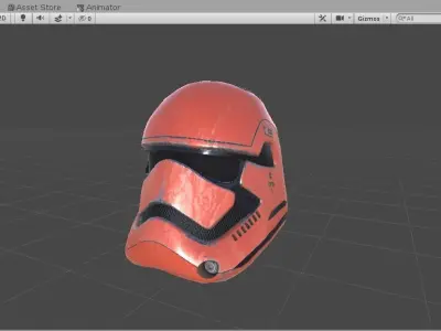 Star Wars Stormtrooper Helmet - Red Steel Low-poly 3D model