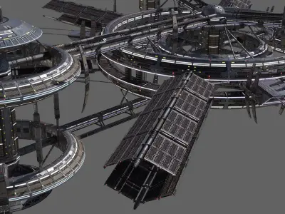 Low Poly Space Station 3 Low-poly 3D model