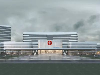 hospital building with  Low-poly 3D model