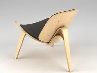 Hans J Wegner Lounge CH07 3D model