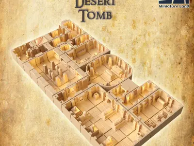 Small Desert Tomb Tabletop Terrain 28 MM 3D print model