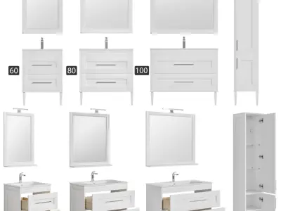 Boston 60-80-100 Pencil case White gloss 3D model