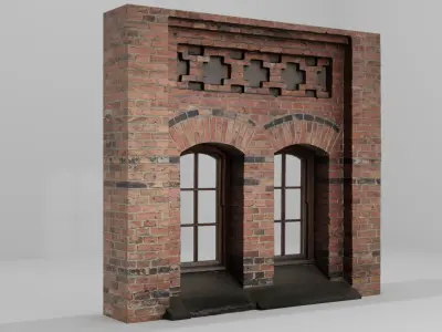 Modular Building Windows Low-poly 3D Low-poly 3D model
