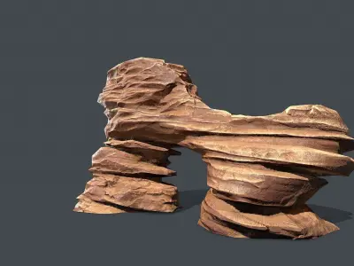 Red Rock Sandstone Pbr 7 Low-poly 3D model