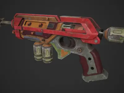 Sci-fi Harpoon Low-poly 3D model