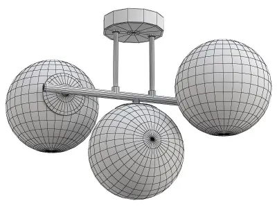 lovisa-3051-303-b0053034 three light ceiling fixture with thr... 3D model