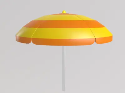 Stylized Low-Poly Beach Umbrella Pack A Low-poly 3D model