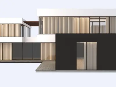 exterior modern house 3D model buy