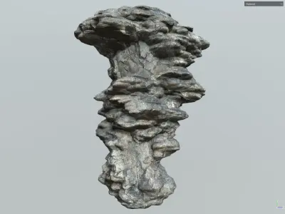 Low poly Scifi Colum Rock Low-poly 3D model