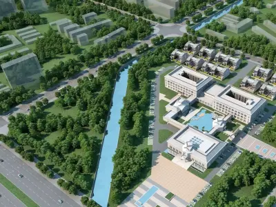 Modern Civic Campus 3D model