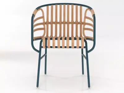 Raphia two rattan chairs 3D model