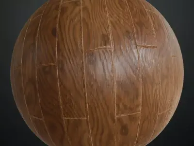 Polished Natural Oak Parquet PBR Texture