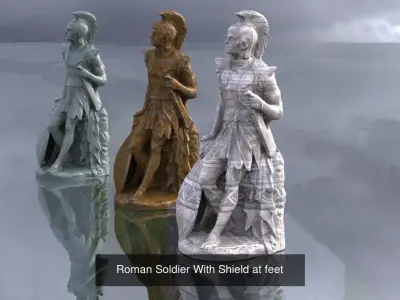 Roman Bust Statue collection 3D Model Pack