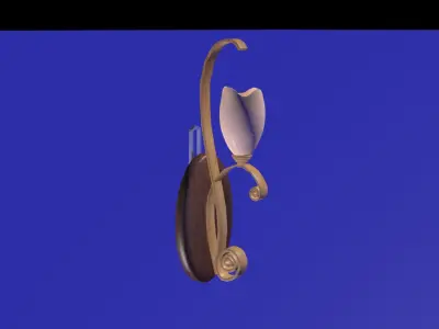 Wooden refinemented wall light 3D model