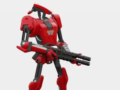 BATTLE DROID CA-20 RIGGED 3D model