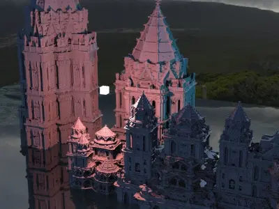 Dracula complete Castle with Towers Kit bash 3D 3D model