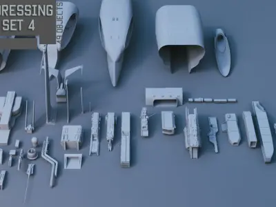 Scifi dressing kitbash set 4 3D model