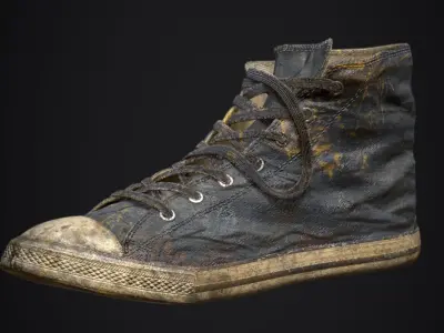 Converse Shoe grudge texture  Low-poly 3D model