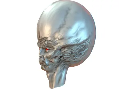 LowPoly Monster head UFO Alien Low-poly 3D model