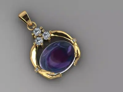 hand medall jewellry 3D print model