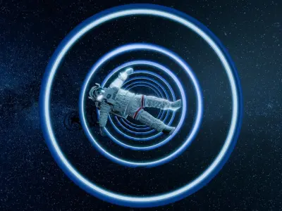 Astronaut Spinning in Space Animation 3D model