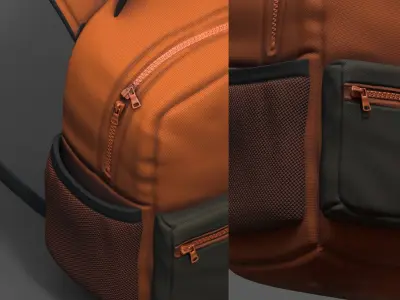 Backpack Camping Generic Color 3d human baggage  Low-poly 3D model