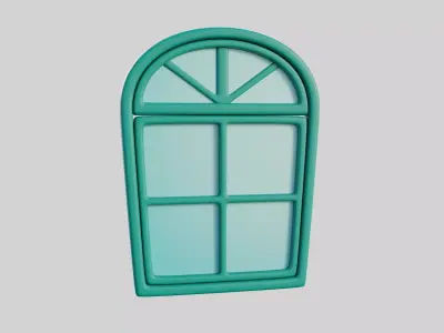 Cartoon Window 9b 3D model