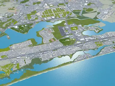 Barra da Tijuca Brazil Low-poly 3D model