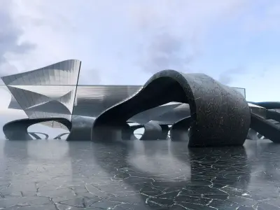 Sci-Fi Parametric Vault Corridor- Architectural Background- V2U3 Low-poly 3D model