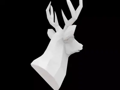 Geometric Deer Head 3D Print Model 3D print model