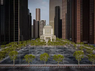 CITY SCENE SET SKYSCRAPER Low-poly 3D model