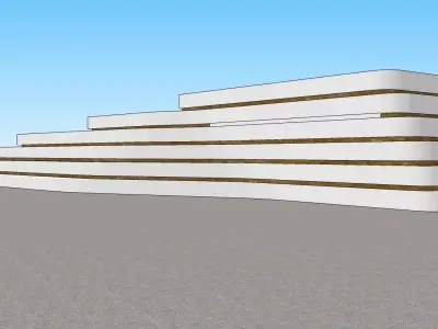 Contemporary boundary wall 3D model