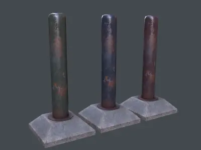 Post Barrier 3D Model Pack