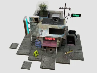 Cyberpunk house 3D model