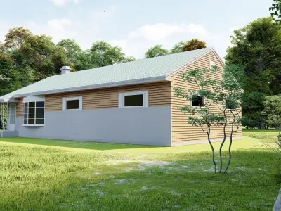 Forest villa-Casa Scene-Modern Villa 3D model 4