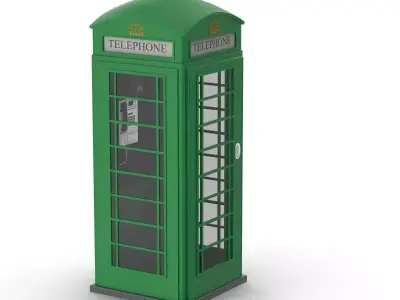Green Telephone Box 3D model