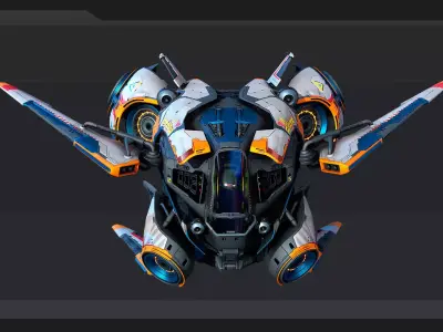 SCAVENGER - Fighter  Low-poly 3D model