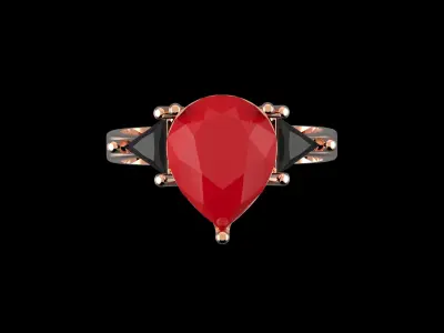  Fashion Ring With Brilliants 3D Print Model 3D print model buy