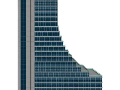 Simple Skyscraper Model with Terraces 3D model