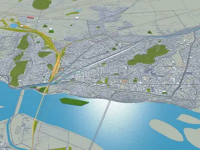 Vijayawada Andhra Pradesh India 30km Low-poly 3D model