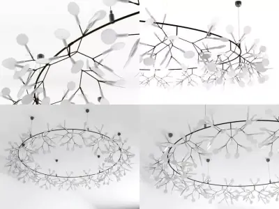 H B O circular light fixture with leaves 3D model