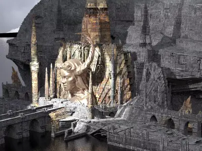 Alien Holy Temples Kit bash 8 3D model